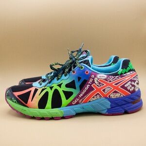 Asics Gel Noosa Tri 9 Black Multicolor Athletic Shoes T458N Women's Size 10